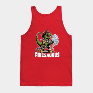 Firesaurus Dinosaur Firefighter Tank Top